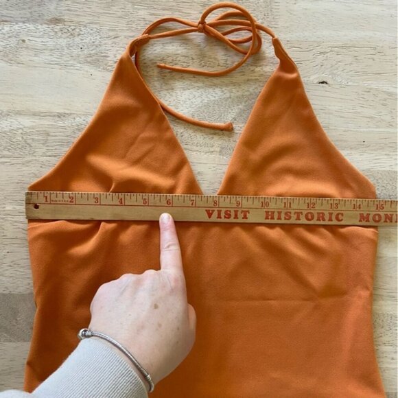 Garage Clothing Orange Halter Crop Top Women’s Size Medium - Picture 2 of 4